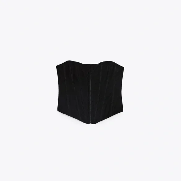 Zara Tops Zara Black Velvet Corset Top Poshmark